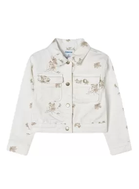 Veste Mayoral brodée en serge beige pour fille