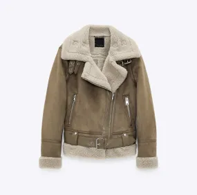 Veste vintage de moto en imitation daim pour femme • Vintage Univers