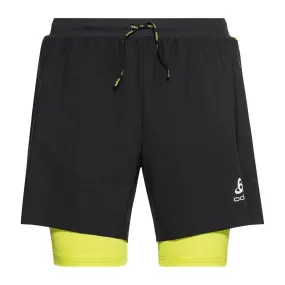 Vêtements de sport ODLO Homme | Short avec cuissard intégré léger et aéré ODLO Short 2-en-1 AXALP TRAIL 15CM Black / Evening pri