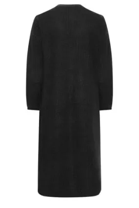 YOURS - Cardigan Noir Maxi en Maille