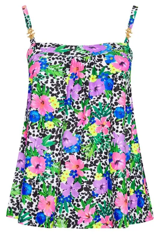 YOURS - Haut de Tankini Blanc Dalmatien Floral