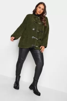 YOURS LUXURY - Veste Verte Kaki Fausse Fourrure