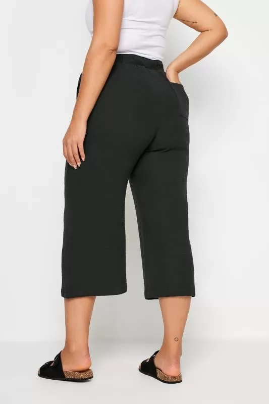 YOURS - Pantalon Jupe-Culotte Noir en Coton