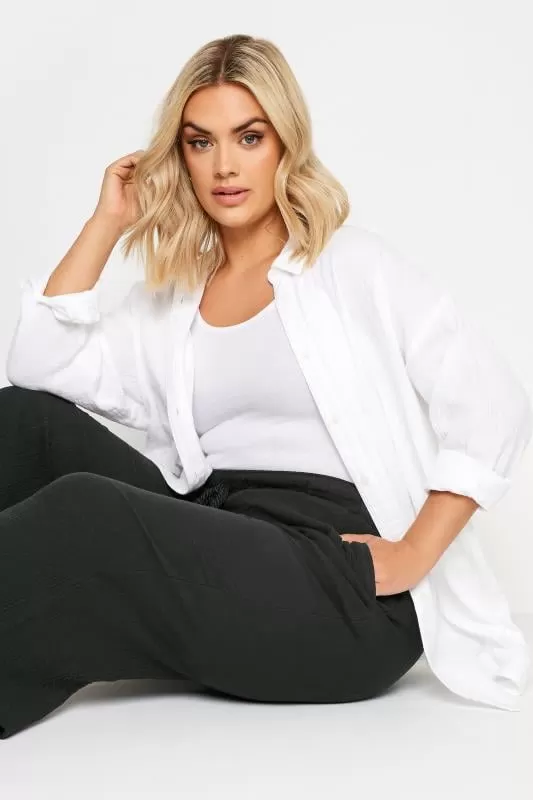 YOURS - Pantalon Jupe-Culotte Noir en Coton