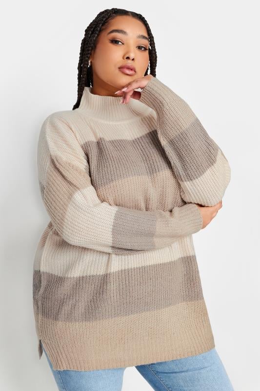 YOURS - Pull Beige Maille Design Rayures
