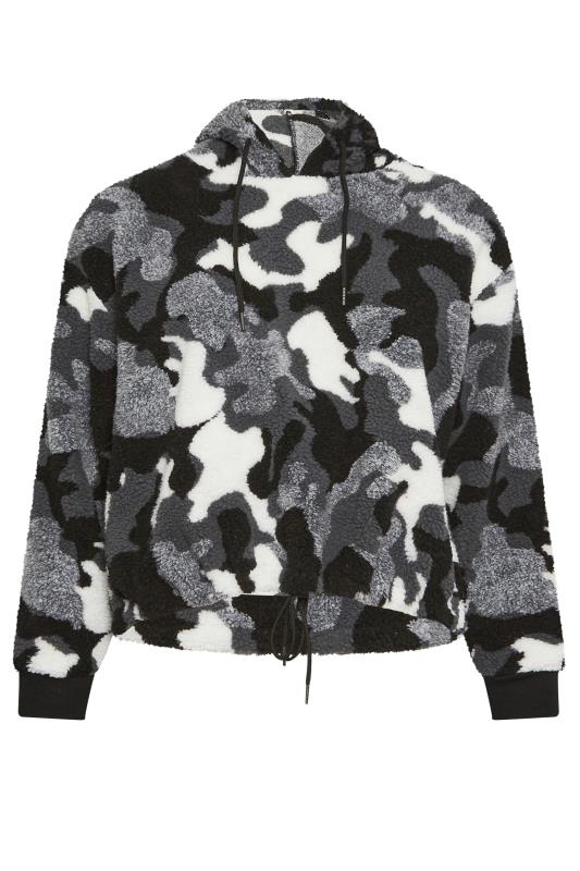 YOURS - Pull Gris Militaire Polaire Court en Peluche