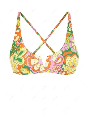 ZAFUL Haut De Bikini Fleuri Croisé à Armature V - Multi-a M