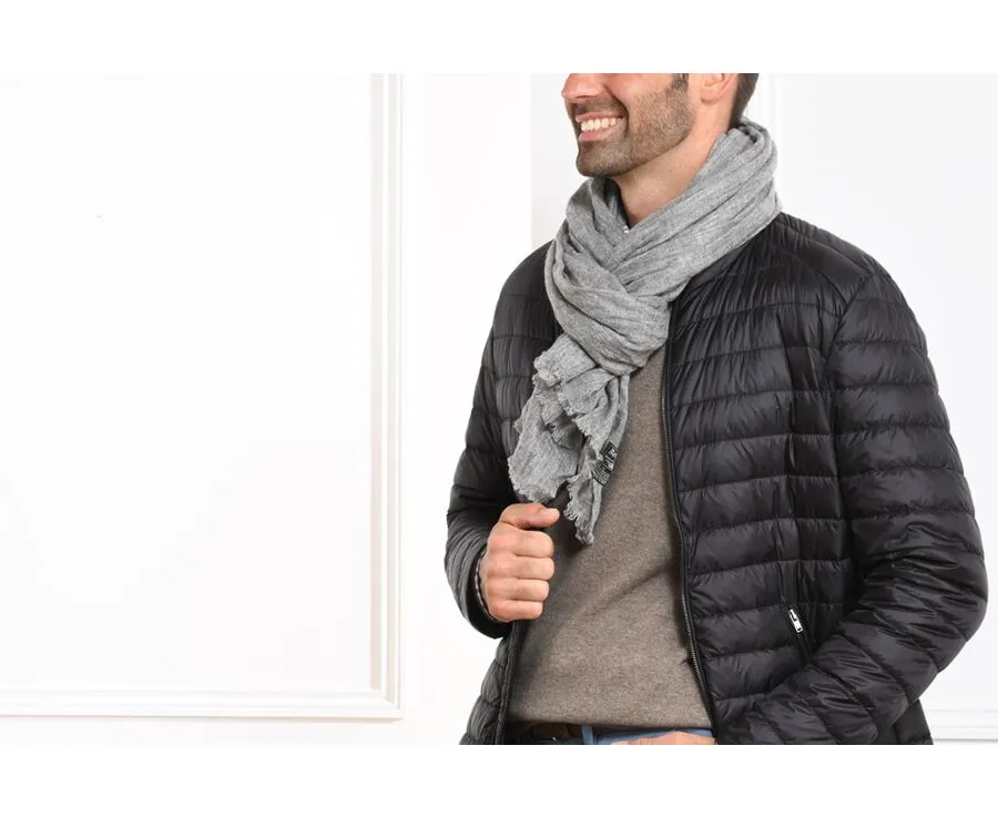 Écharpe fine Laine et Cachemire Gris Chiné