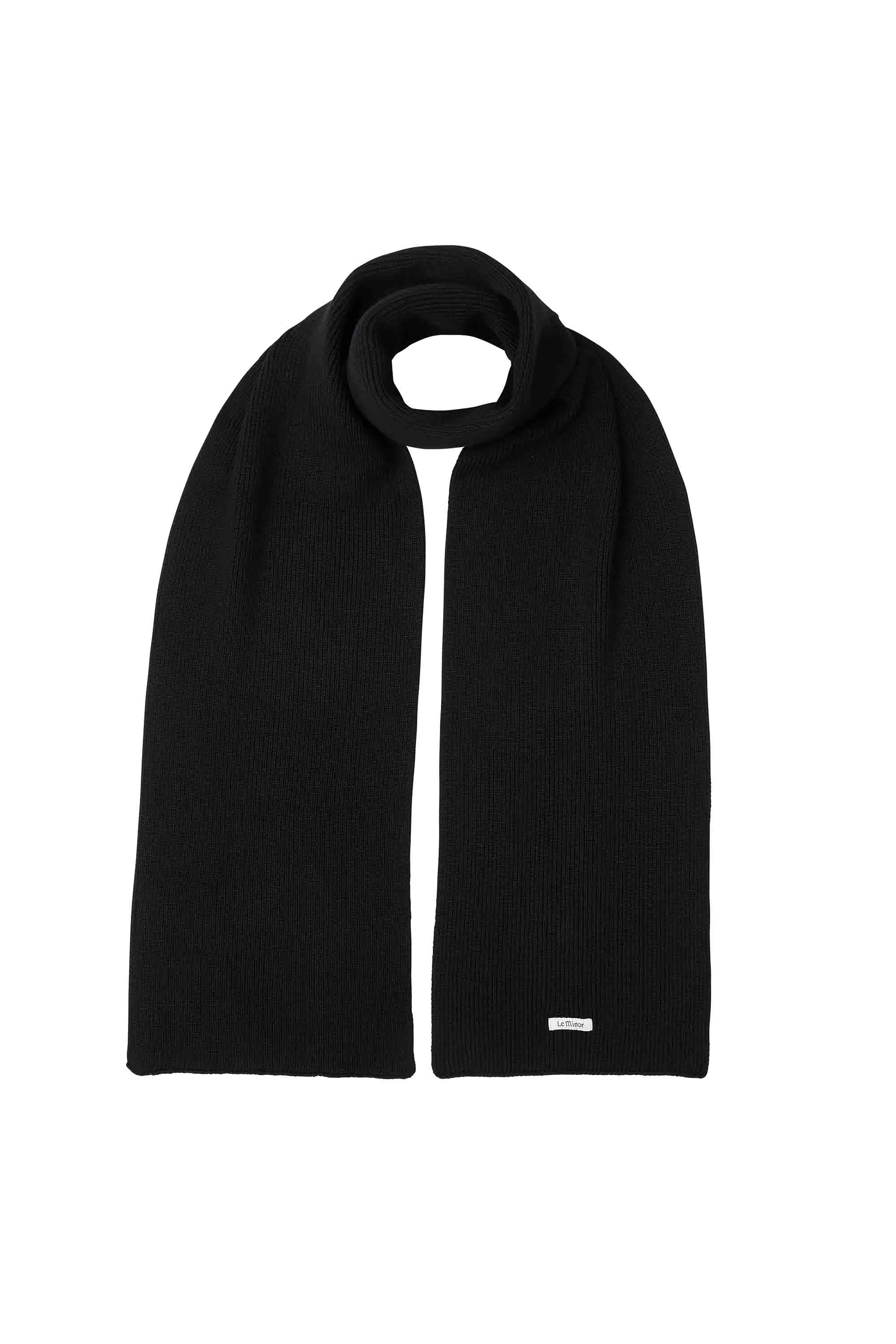 Écharpe noire mixte 100% mérinos